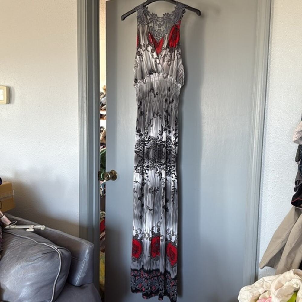 Ace Fashion Sleeveless Blk Red Floral Maxi Dress 4XL Whimsygoth Regency Babydoll